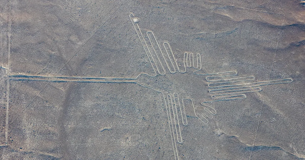 Il geoglifo detto 'l'astronauta' sulle colline di Nazca, in Perù